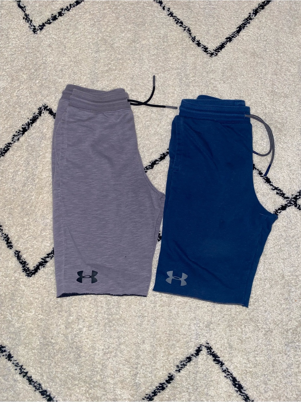 Under Armour Sweat Shorts Pair — Gray & Navy Blue